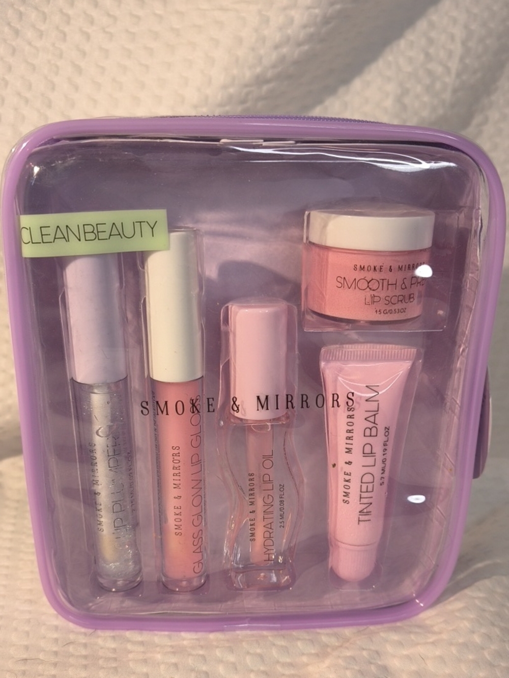 Smoke & Mirrors Lavender Travel Lip Set - Tinted Lip Balm & Glosses 5 Piece
